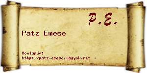 Patz Emese névjegykártya