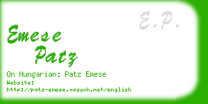 emese patz business card